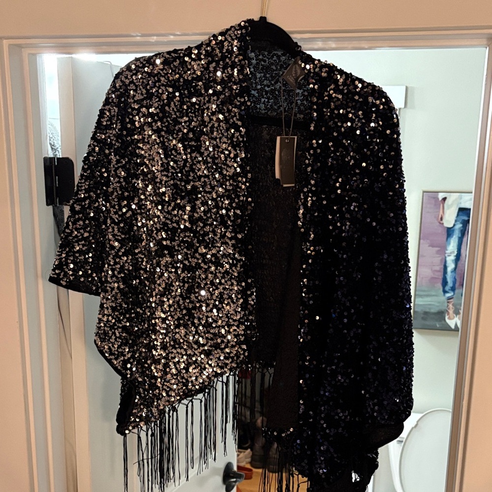 Vince Camuto Midnight Sequin Wrap